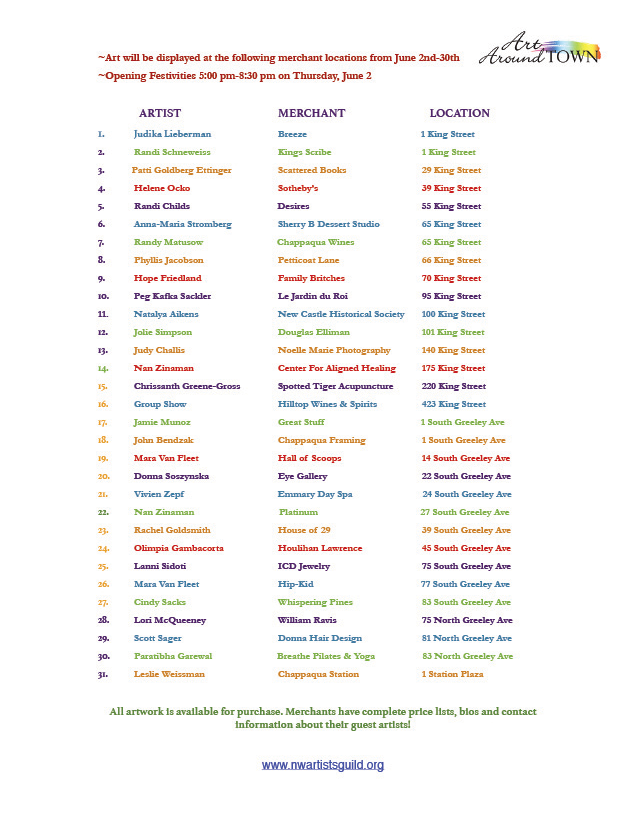 Art Around Town Chappaqua Participating Merchants